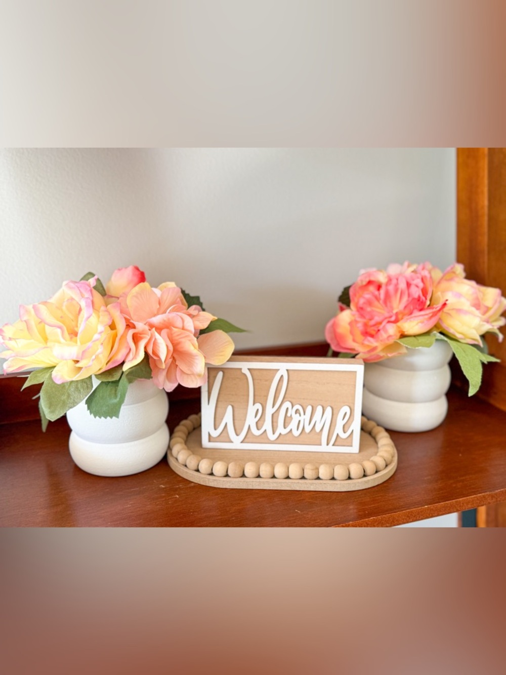 NWOT Welcome Wooden Sign with White Script - Home Accents